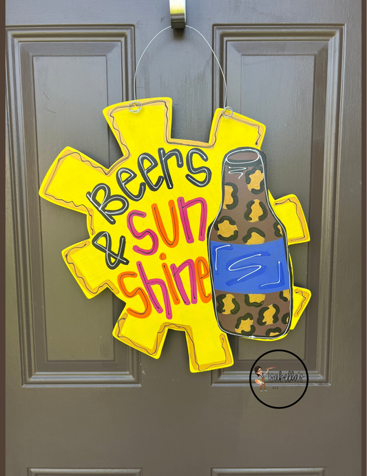 BEER AND SUNSHINE DOOR HANGER