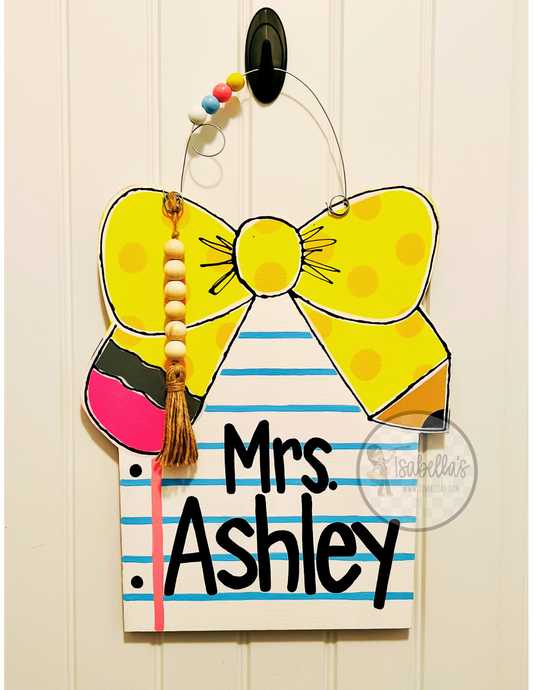 PENCIL BOW TEACHER HANGER