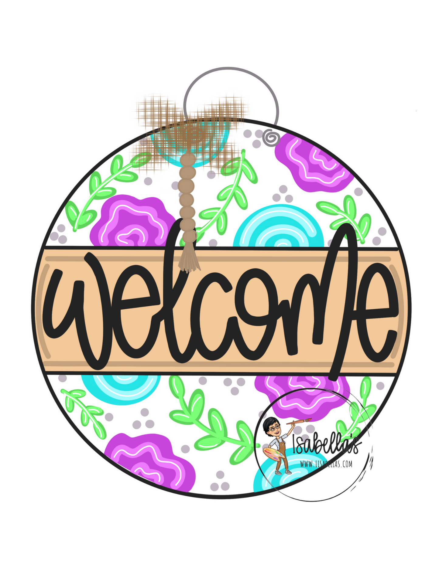 FLORAL WELCOME DOOR HANGER