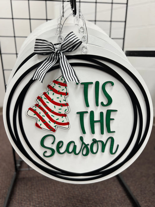 TIS THE SEASON TREE CAKE DOOR HANGER