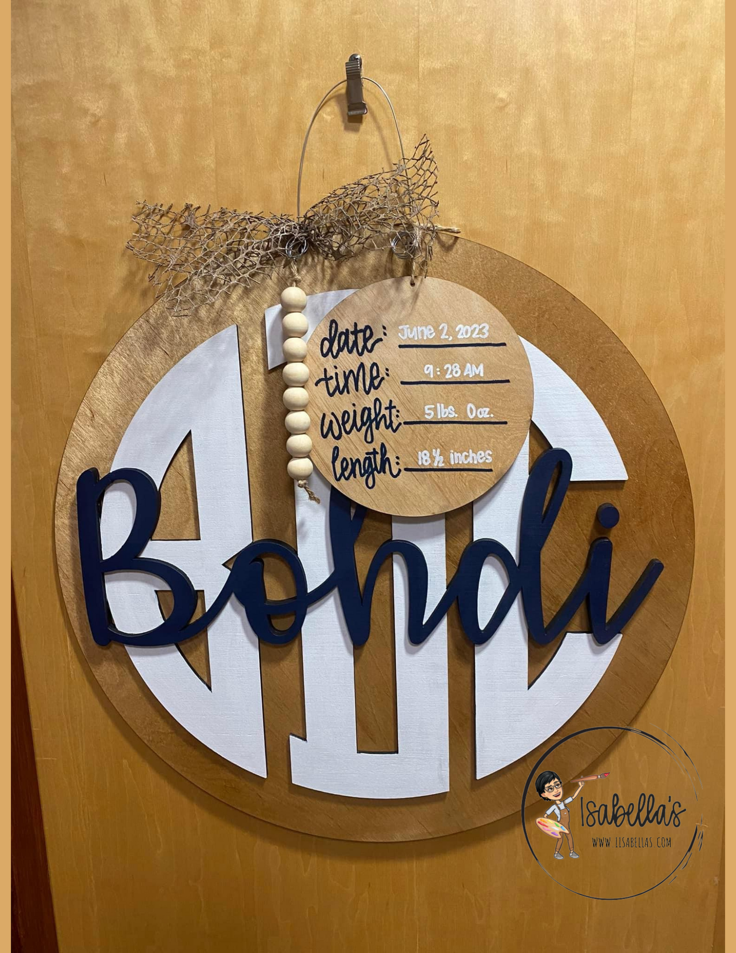 MONOGRAM NAME DOOR HANGER