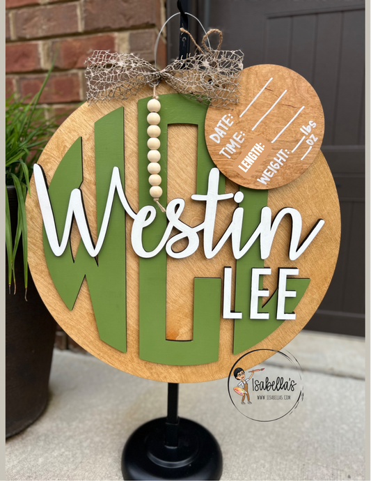 MONOGRAM NAME DOOR HANGER