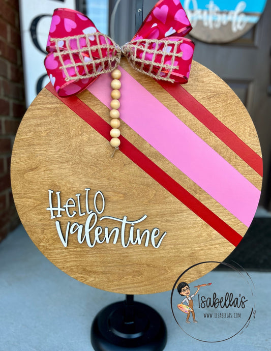 HELLO VALENTINE DOOR HANGER